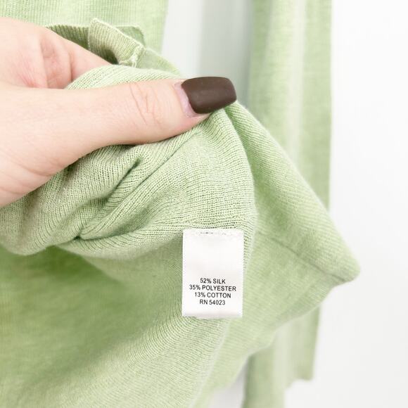 Banana Republic Womens Fall Casual Silk Blend Cardigan Sweater Size M Sage Green - Picture 4 of 5